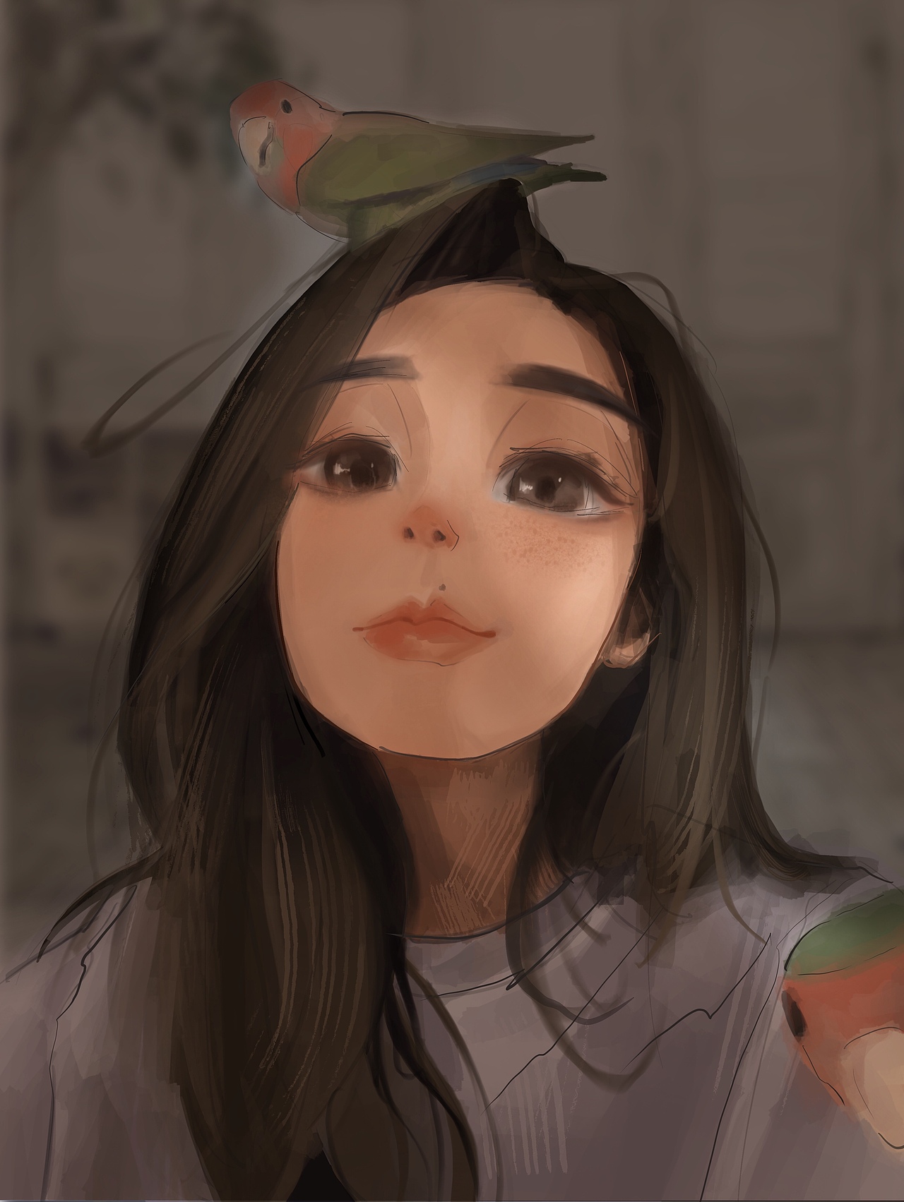人像&鹦鹉&procreate