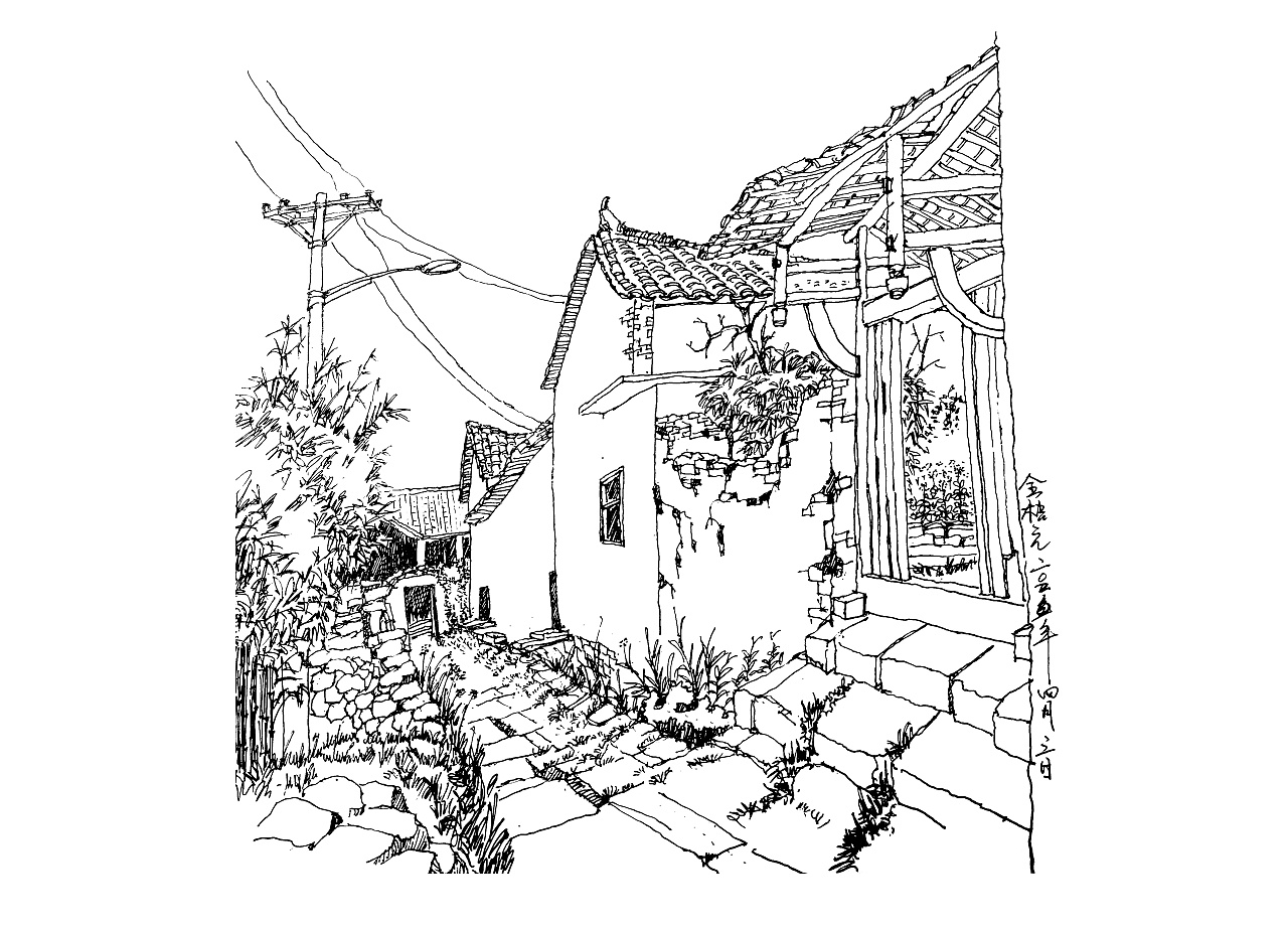 木吉写生-----即将消失的老屋