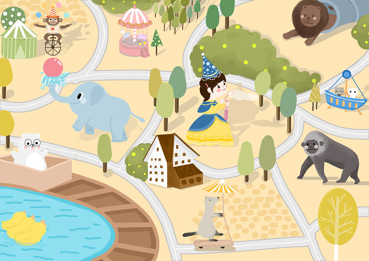 小场景（图ZMTE3NzM5MjQ4） - 商业插画 - 站酷设计师元气糖DAWN原创素材 - 站酷ZCOOL