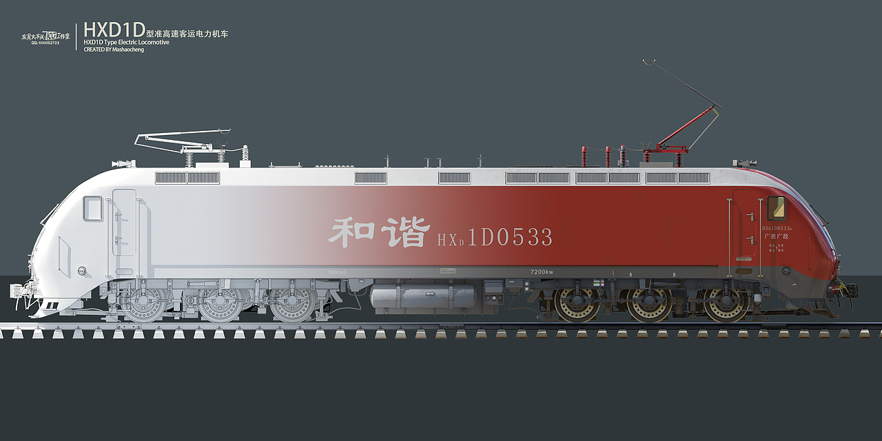 中国铁路和谐机车hxd1d/hxd3d,"大红枣""西红柿"_leon小火车-站酷