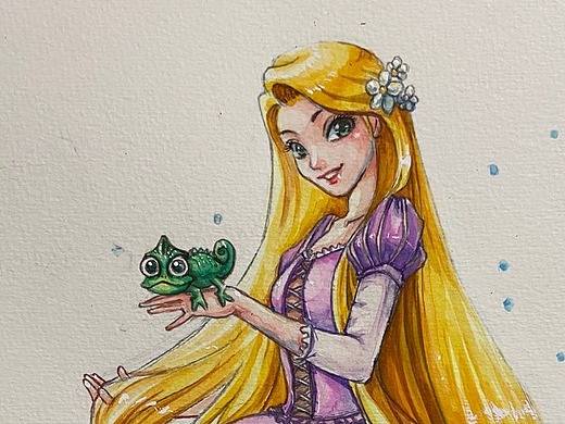 长发公主_生日绘图