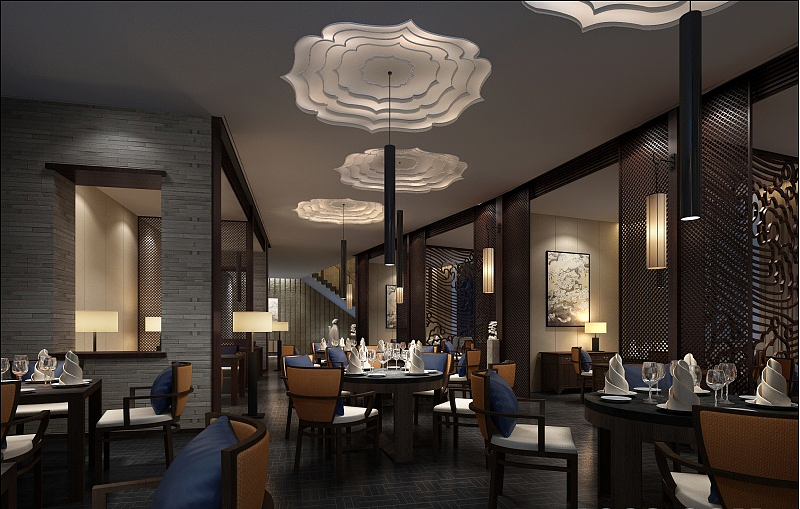 【御馆素食餐厅】成都素食餐厅装修效果图|成