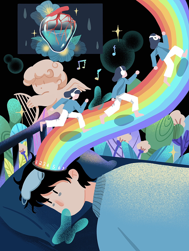 关于五种情绪的插画设计