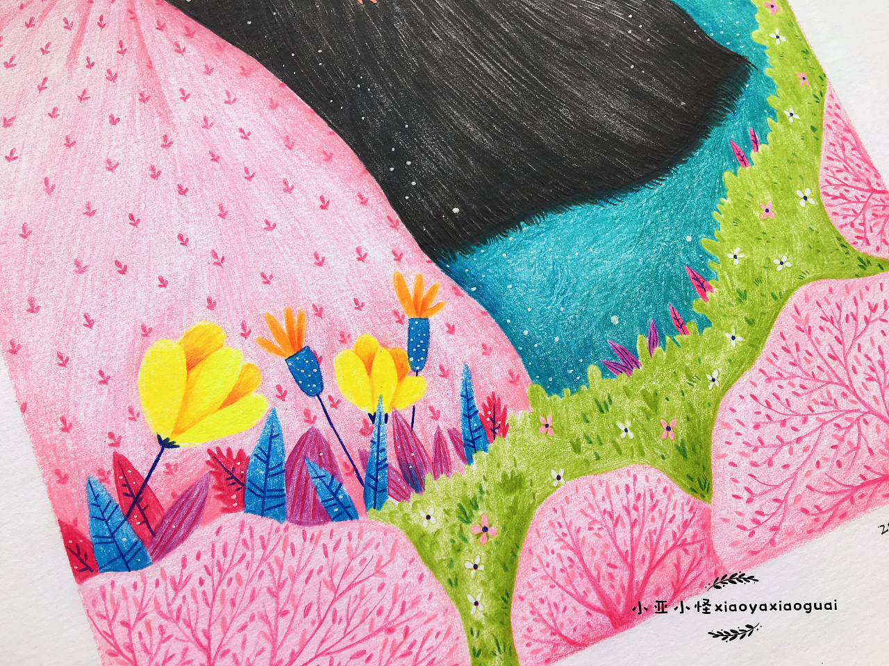 彩铅 绘本 插画《丑公主》