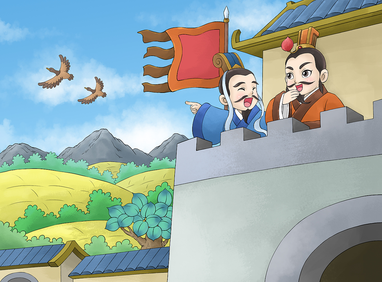 管仲和鲍叔牙（图ZMjQ3MDM3MDI4） - 儿童插画 - 站酷设计师红色杰克原创素材 - 站酷ZCOOL