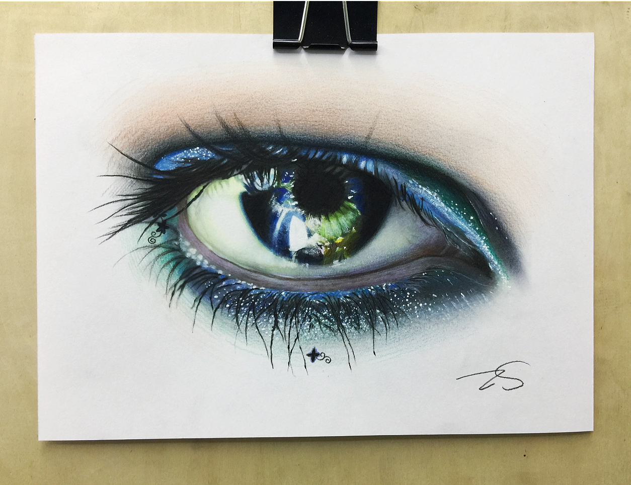 彩铅手绘大眼睛