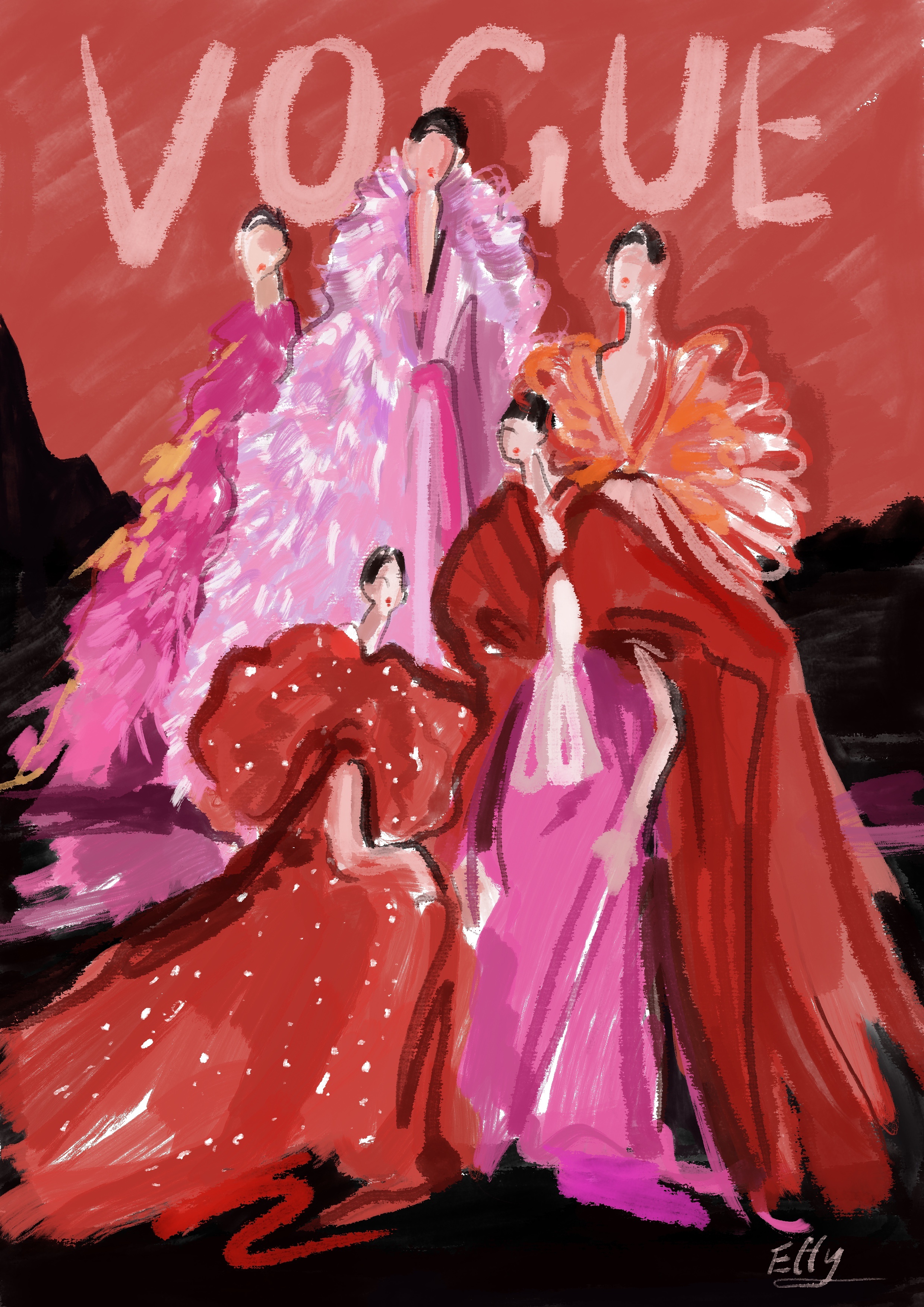 vogue 2月刊封面|插画|其他插画|下饭仙 - 原创作品 - 站酷 (zcool)