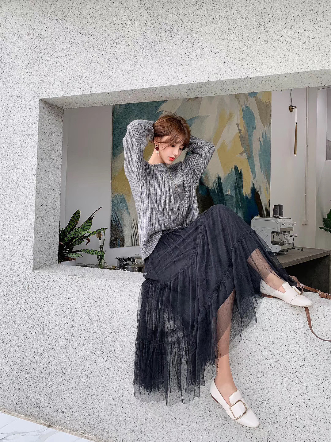 半身裙纱裙拍摄网红风ins包臀裙连衣裙模特拍摄拍照