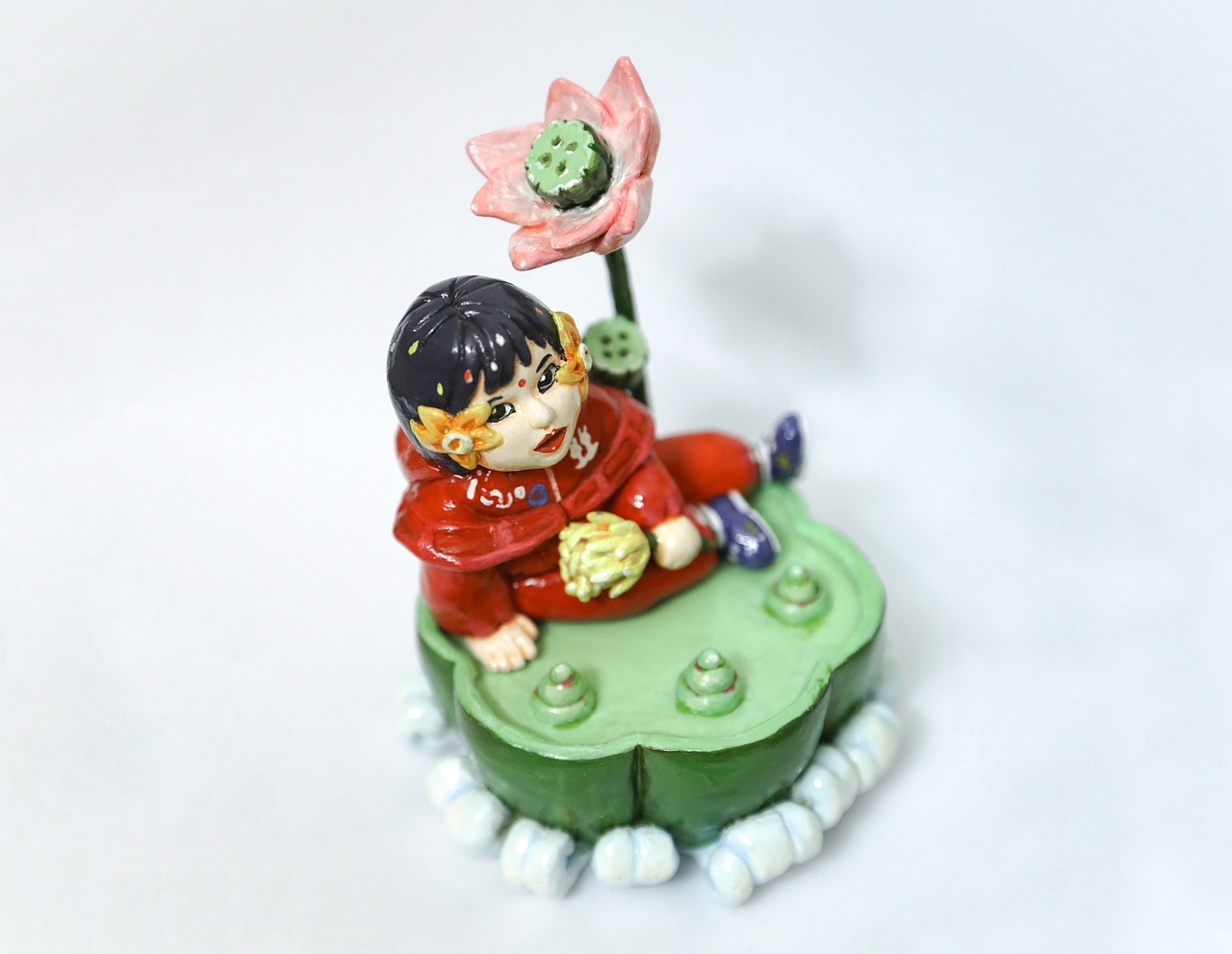 Lotus girl / 石粉黏土原创复古玩具（图ZNzQ1NTEzMjQ=） - 手办/模玩 - 站酷设计师叉烧加饭原创素材 - 站酷ZCOOL