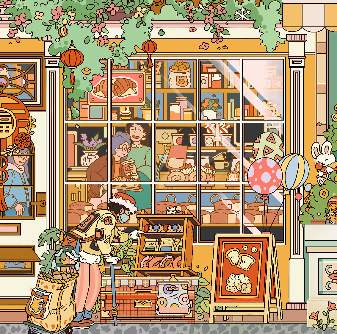 春节小镇（图ZMzI4NTc5NDMy） - 商业插画 - 站酷设计师三甜有点咸原创素材 - 站酷ZCOOL