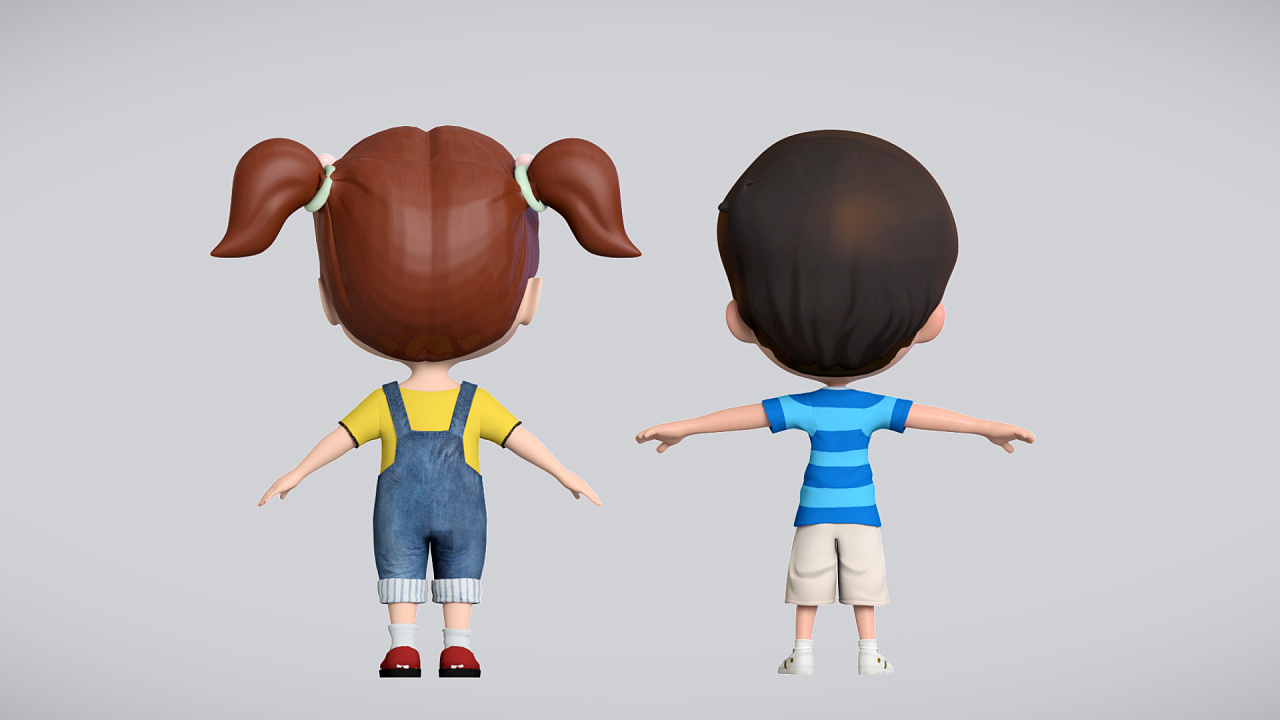 卡通人物三维建模动画角色三维人物小男孩卡通形象设计|三维|人物