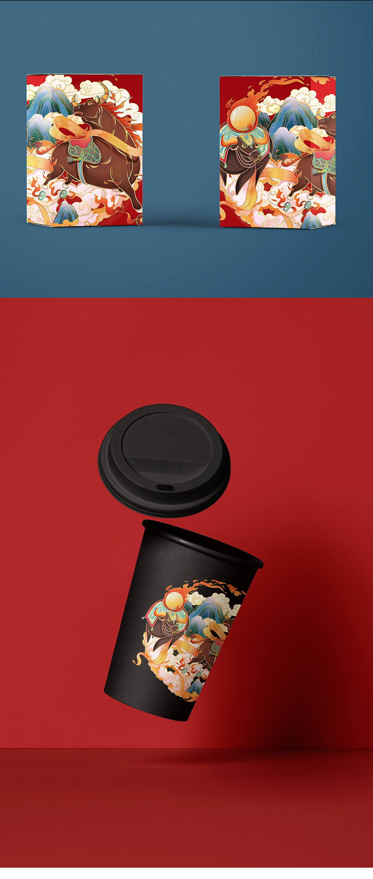 牛年包装&新年插画（图ZMjMxODg0MzQ4） - 商业插画 - 站酷设计师妍子喵工作室原创素材 - 站酷ZCOOL