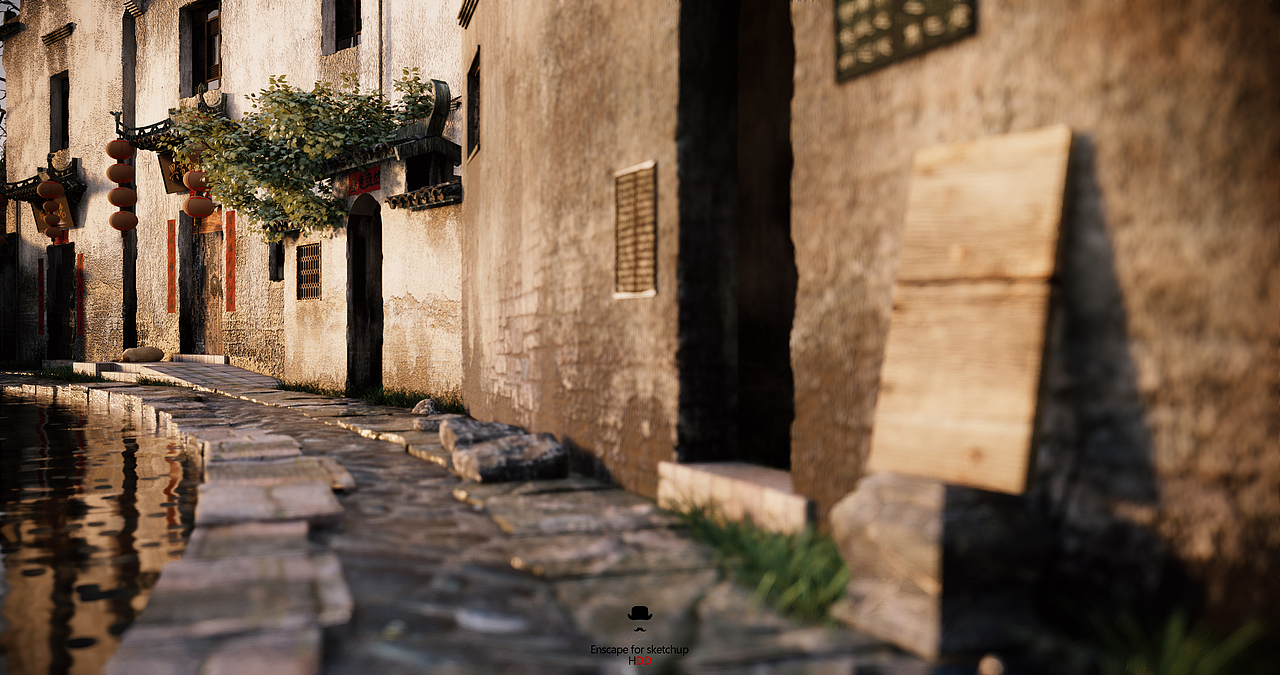 Enscape for sketchup┃梦回宏村（图ZMTU5OTU4NjEy） - 建筑设计 - 站酷设计师黄豆豆丶0原创素材 - 站酷ZCOOL