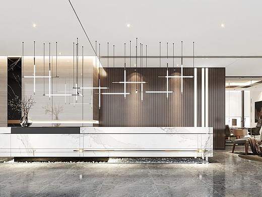 现代办公室前台接待大厅