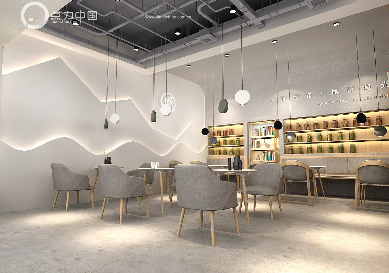 奶茶店效果图|空间|家装设计|大树和小草 - 原创作品 - 站酷 (ZCOOL)