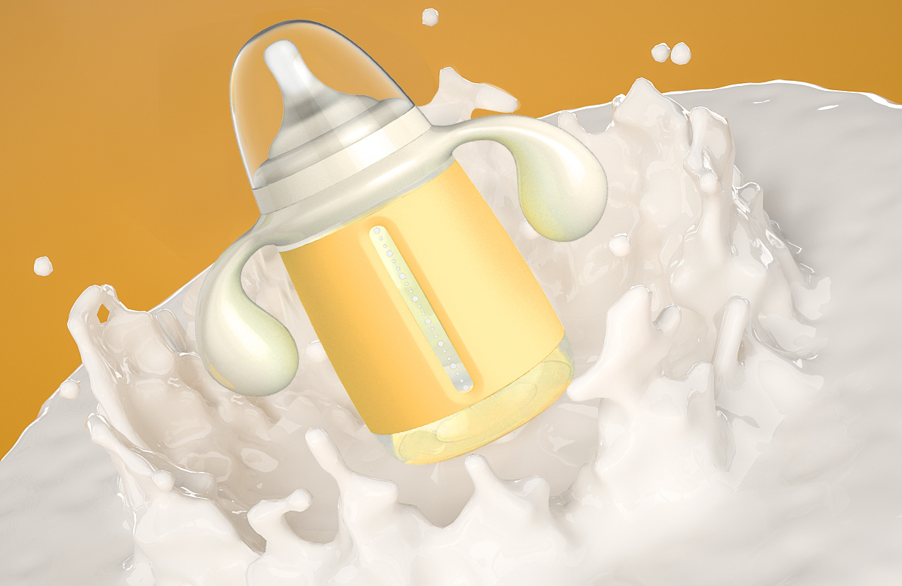 奶瓶产品渲染|三维|产品|暮江Joker - 原创作品 - 站酷 (ZCOOL)