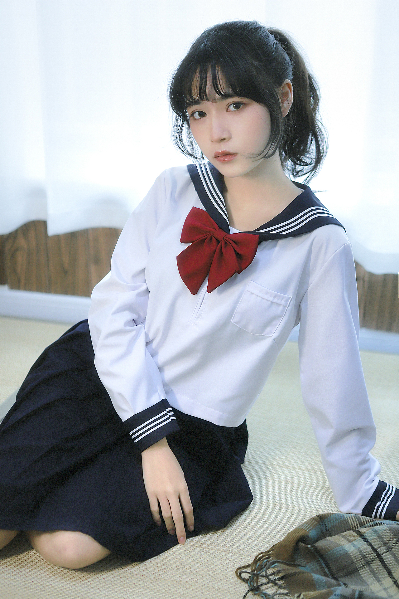 冬日室内写真下课后jk少女