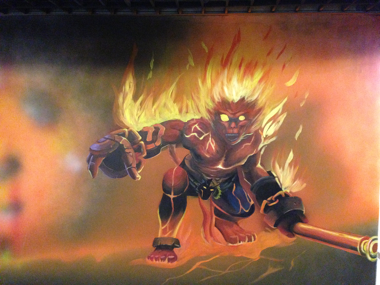 网吧英雄联盟墙体彩绘