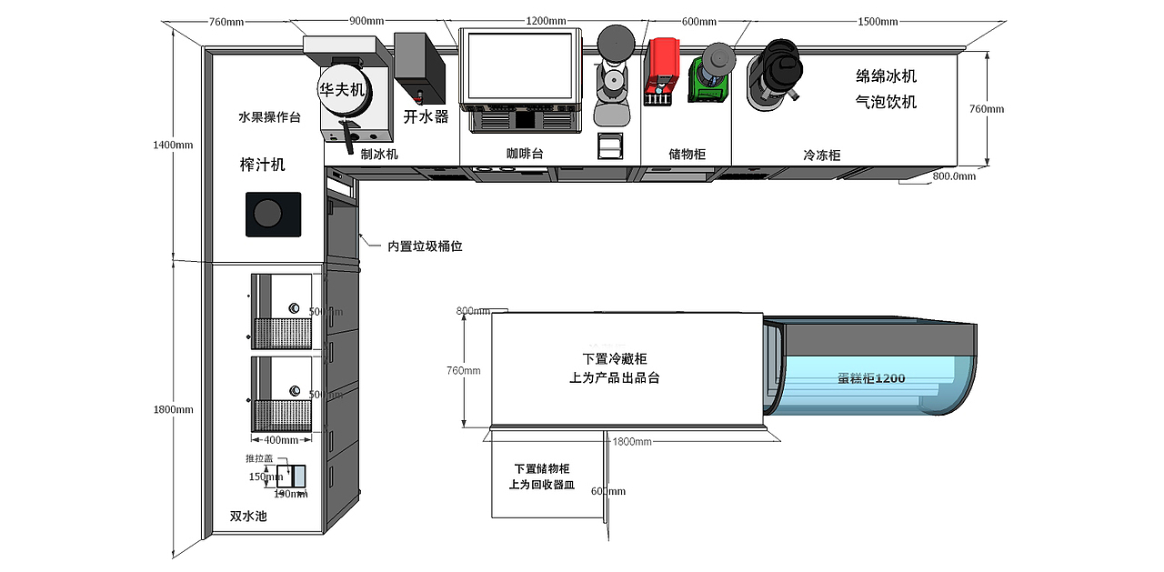 水吧操作台设计方案su+CAD（图ZNjQ3NzE3MjQ=） - 展陈设计 - 站酷设计师Ashertan原创素材 - 站酷ZCOOL
