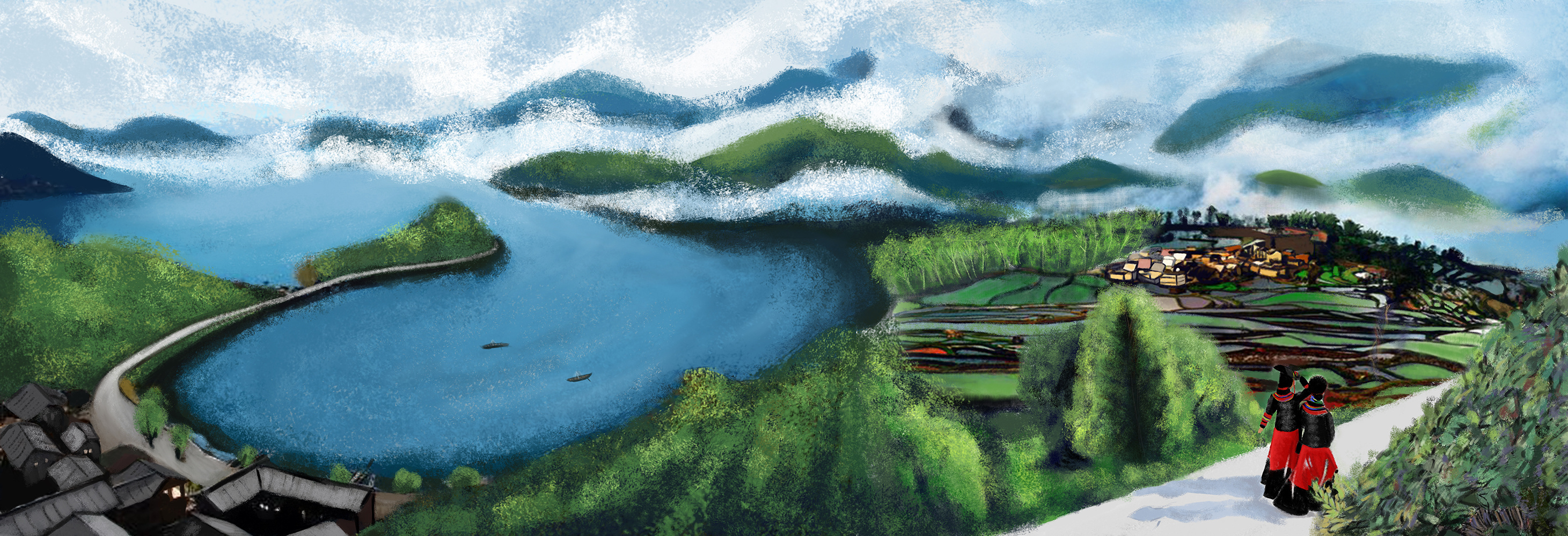 云南山水|插画|插画习作|如是槛外人 - 原创作品 - 站酷 (zcool)