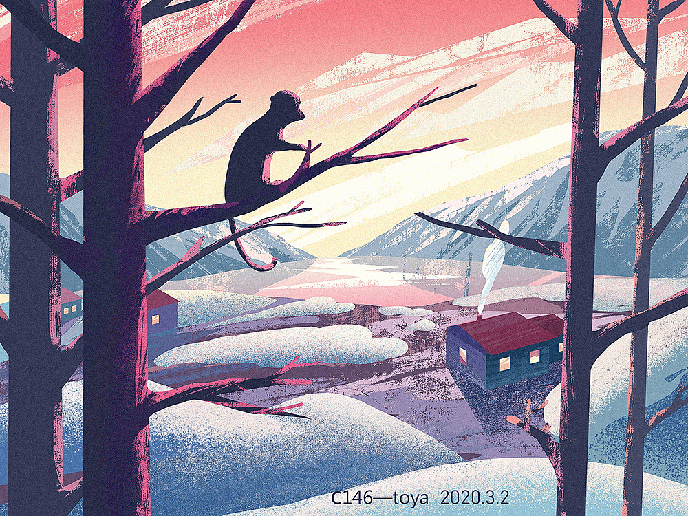 肌理噪点风原创插画练习