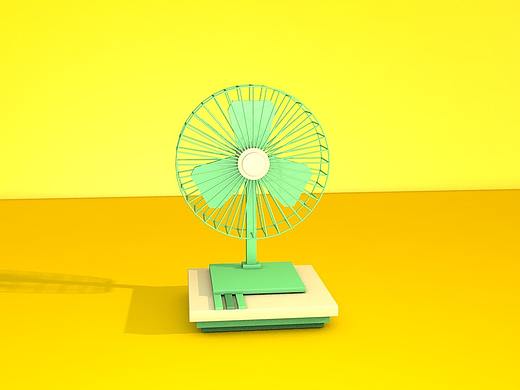 c4d电风扇建模