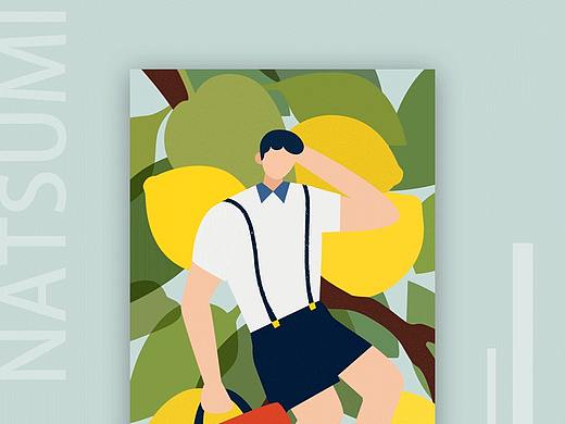 扁平肌理插画-柠檬男孩