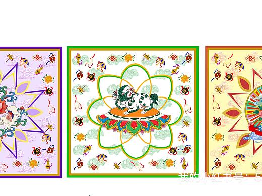 藏族纹样丝巾设计