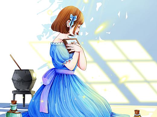 中学刊物内插（少女水彩插画）