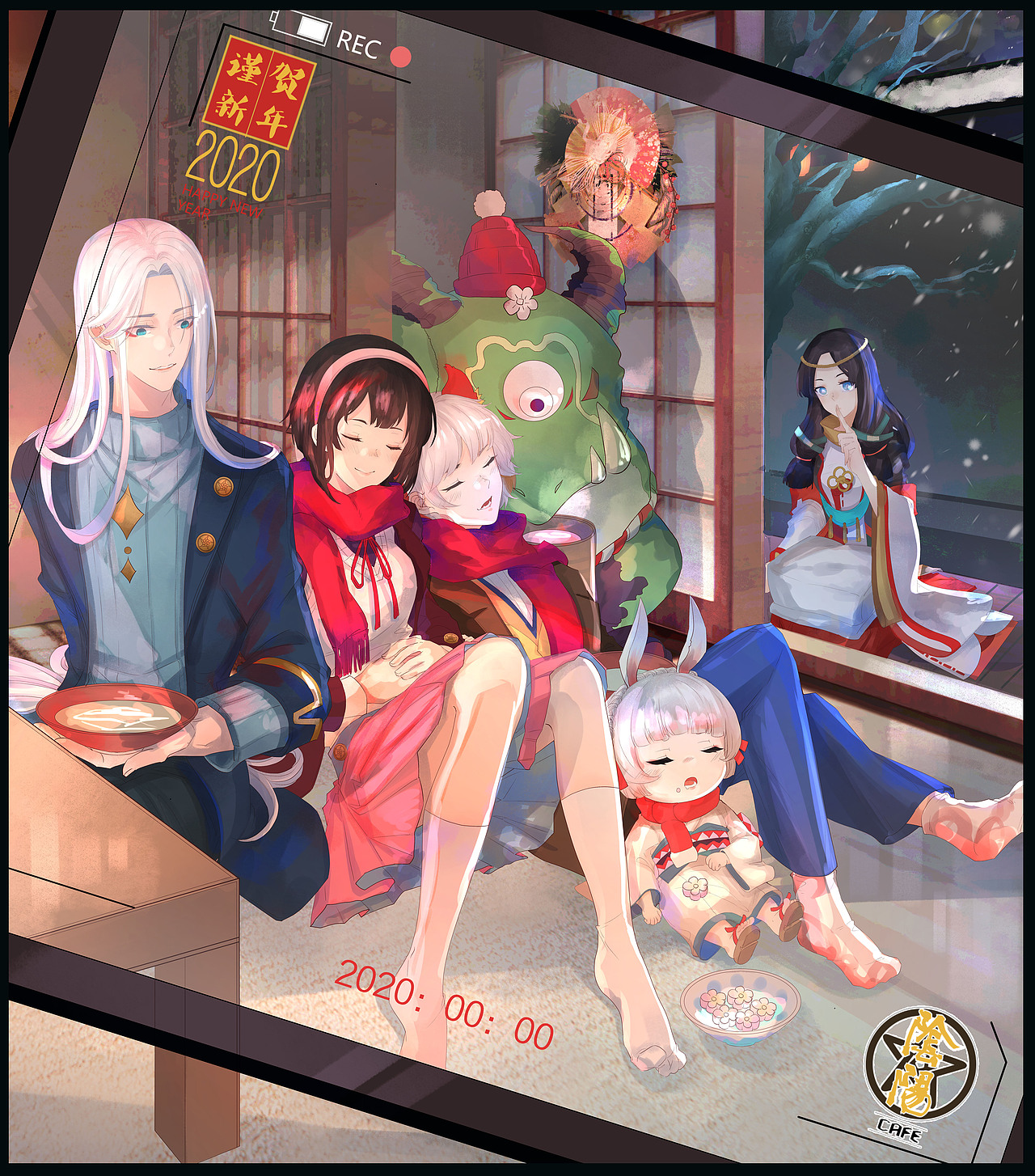 网易阴阳师合作同人漫《阴阳咖啡馆》彩页过程（图ZMTkxODE5MTI4） - 商业插画 - 站酷设计师西法酱原创素材 - 站酷ZCOOL