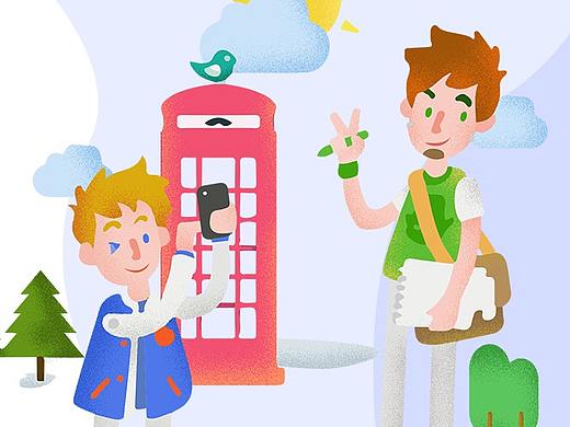 留学观光商业插画设计（个人主页-ZMjcyOTgzMzI=） - 闪屏/壁纸 - 站酷设计师点杯冰阔乐原创素材 - 站酷ZCOOL