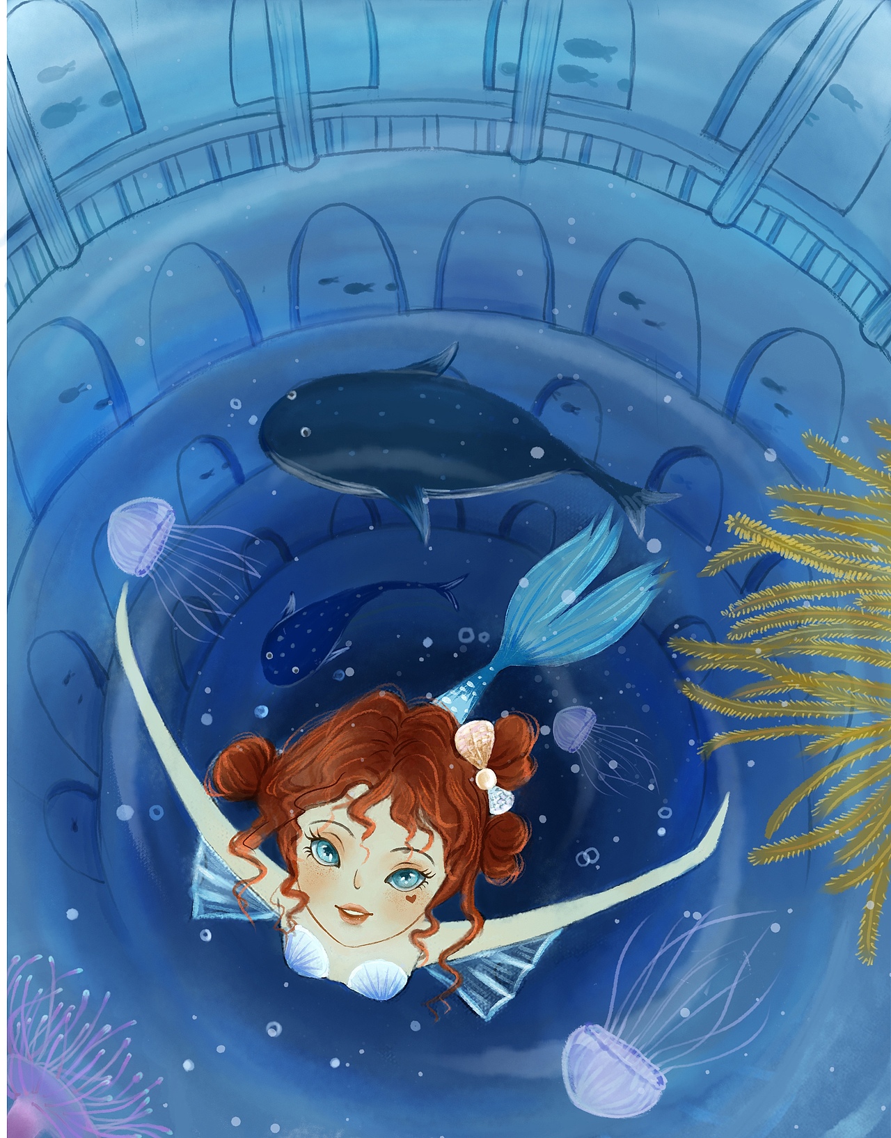 美人鱼（图ZMjYxMTQ5NjYw） - 儿童插画 - 站酷设计师Lulu露露璐原创素材 - 站酷ZCOOL