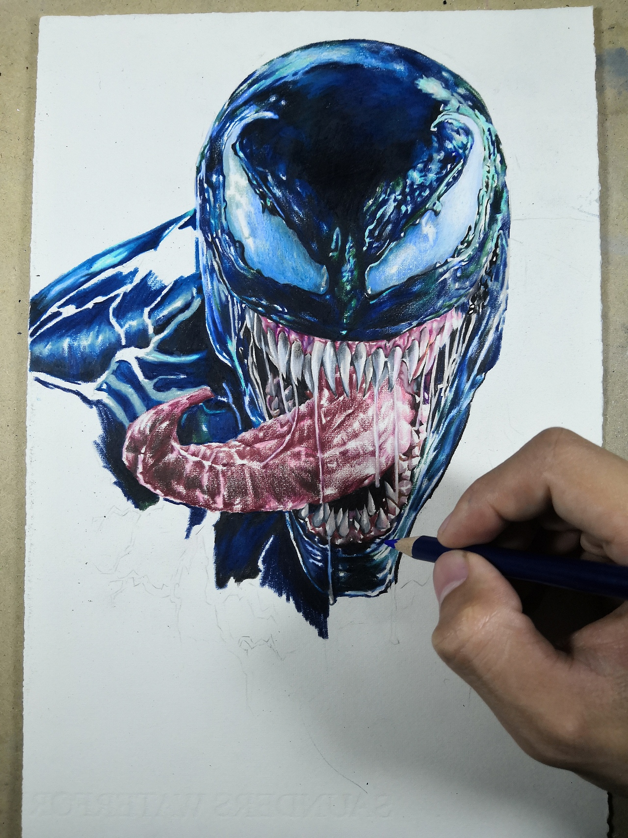 《毒液》彩铅练习