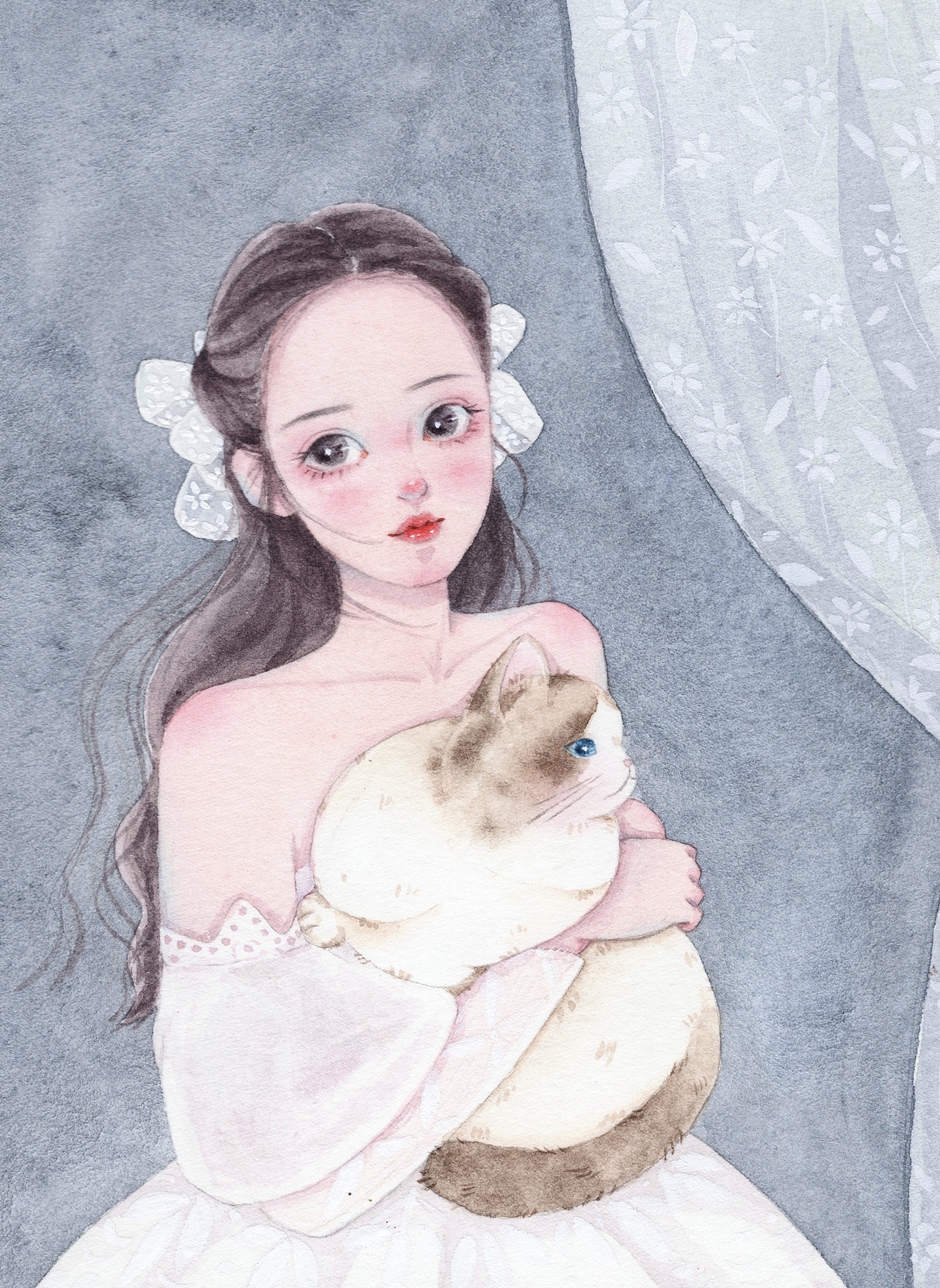 水彩｜少女插画（图ZMjgzNTE1NTIw） - 创作习作 - 站酷设计师yuuyake原创素材 - 站酷ZCOOL