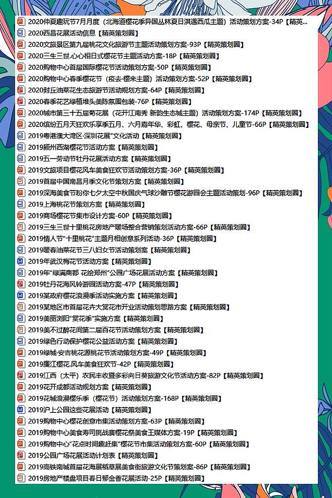 166份各类花展主题活动方案专题资料（图ZMzYyNDUxNDM2） - 文案/策划 - 站酷设计师精英策划圈原创素材 - 站酷ZCOOL