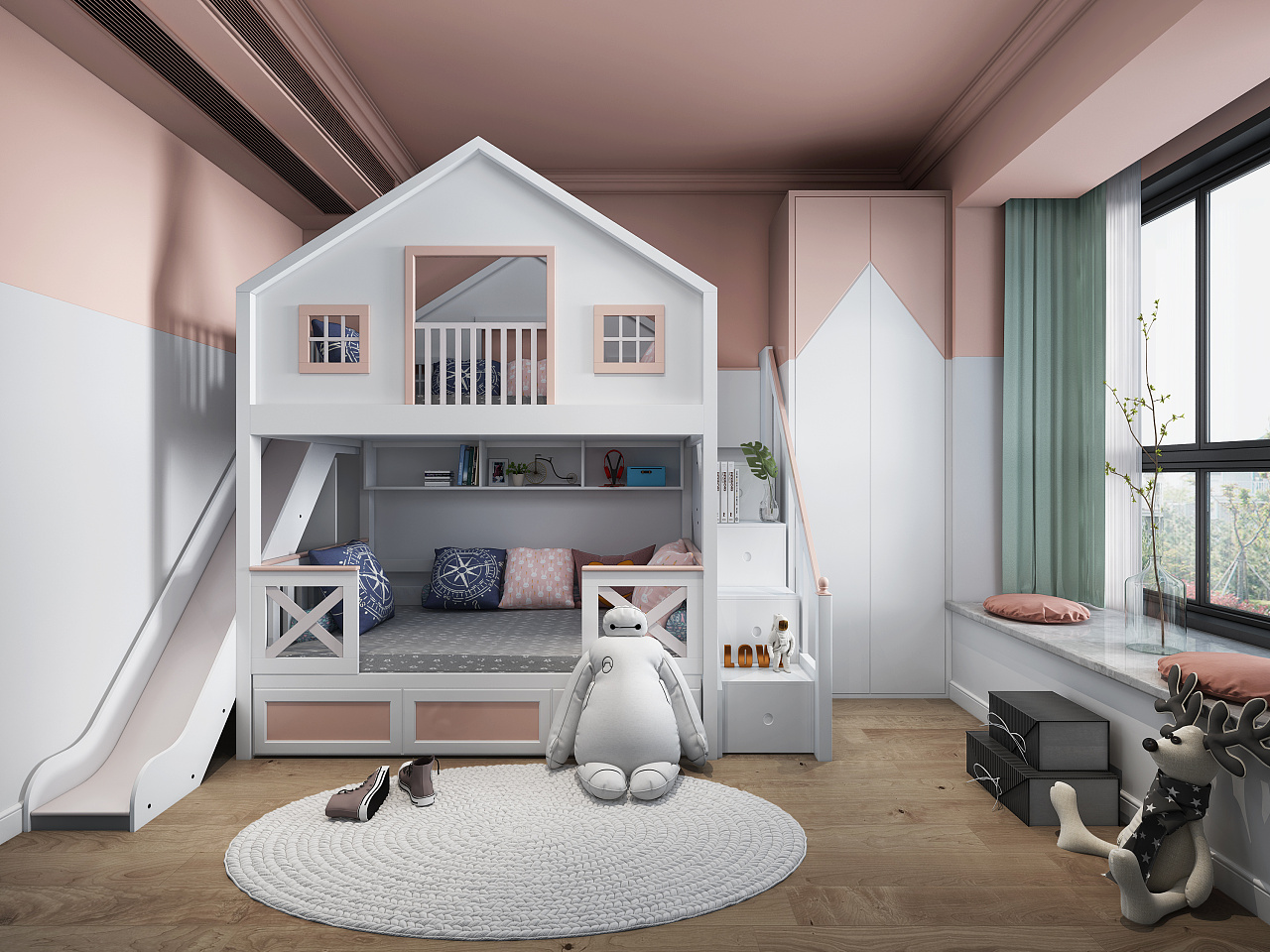 儿童房—静态—无水印|空间|家装设计|玲18019926177 - 原创作品