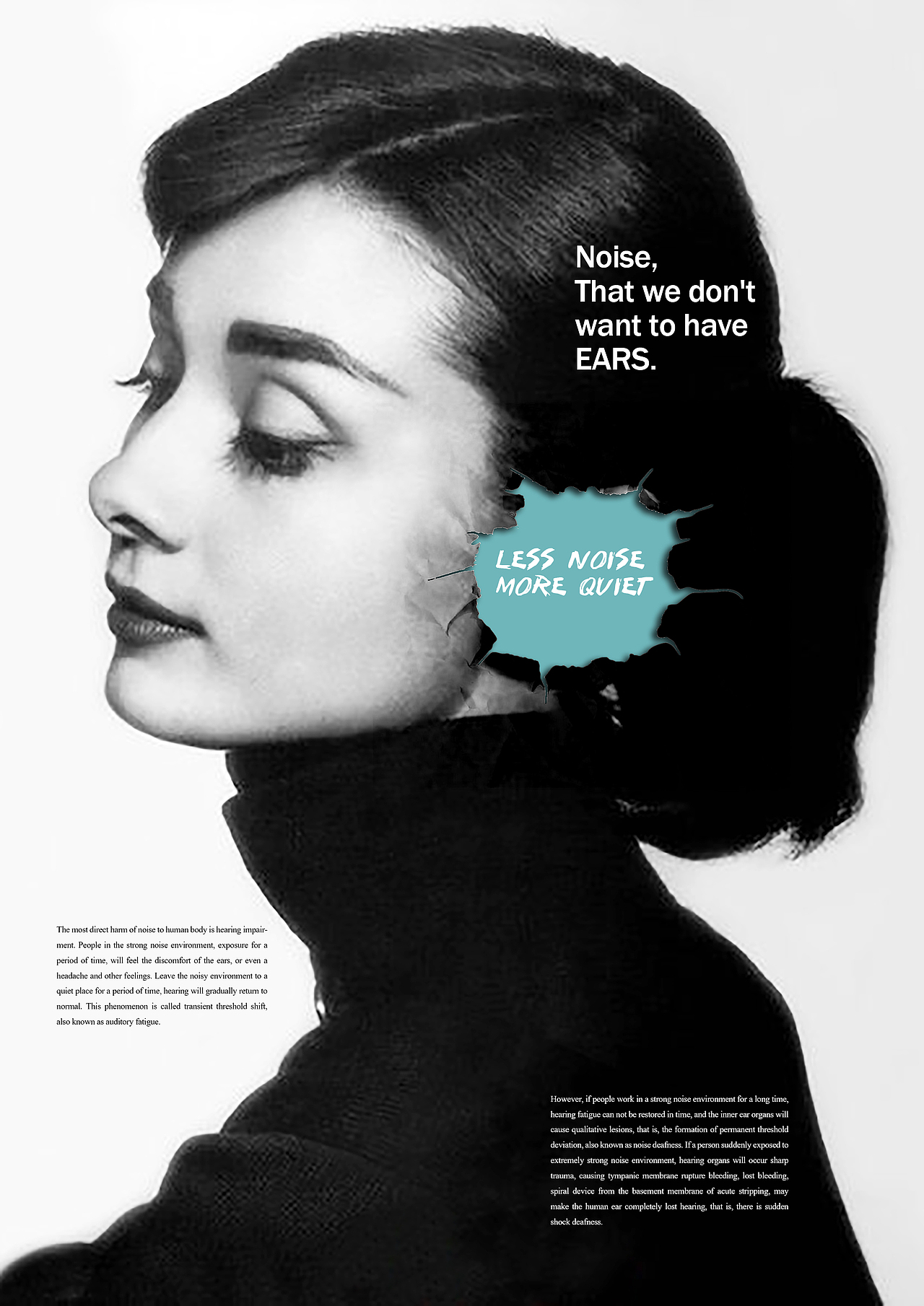 赫本安静,美丽的侧颜,与整体氛围无比和谐,正当人们欣赏这一美妙的