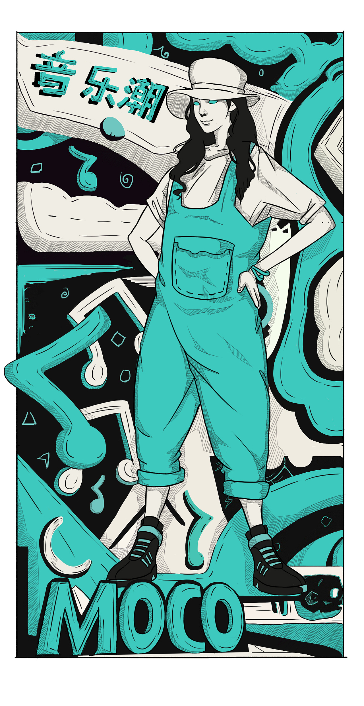 潮流风人物插画（图ZMjMxMDY0NzI4） - 商业插画 - 站酷设计师插画师叶子原创素材 - 站酷ZCOOL