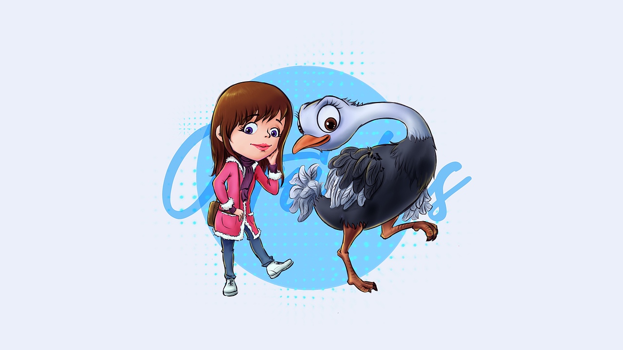 鸵鸟们（图ZMjEyMzI5NDgw） - 艺术插画 - 站酷设计师堂主阿南原创素材 - 站酷ZCOOL