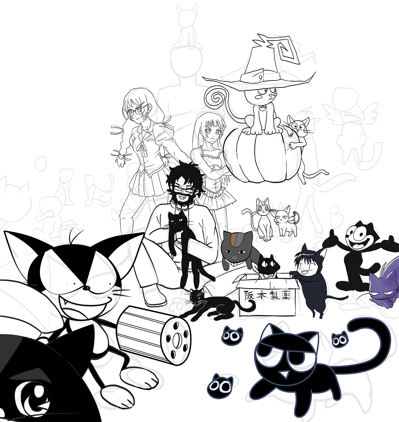 你好，黑猫先生23333（图ZMjE5MTk4MzAw） - 艺术插画 - 站酷设计师凉水桶原创素材 - 站酷ZCOOL