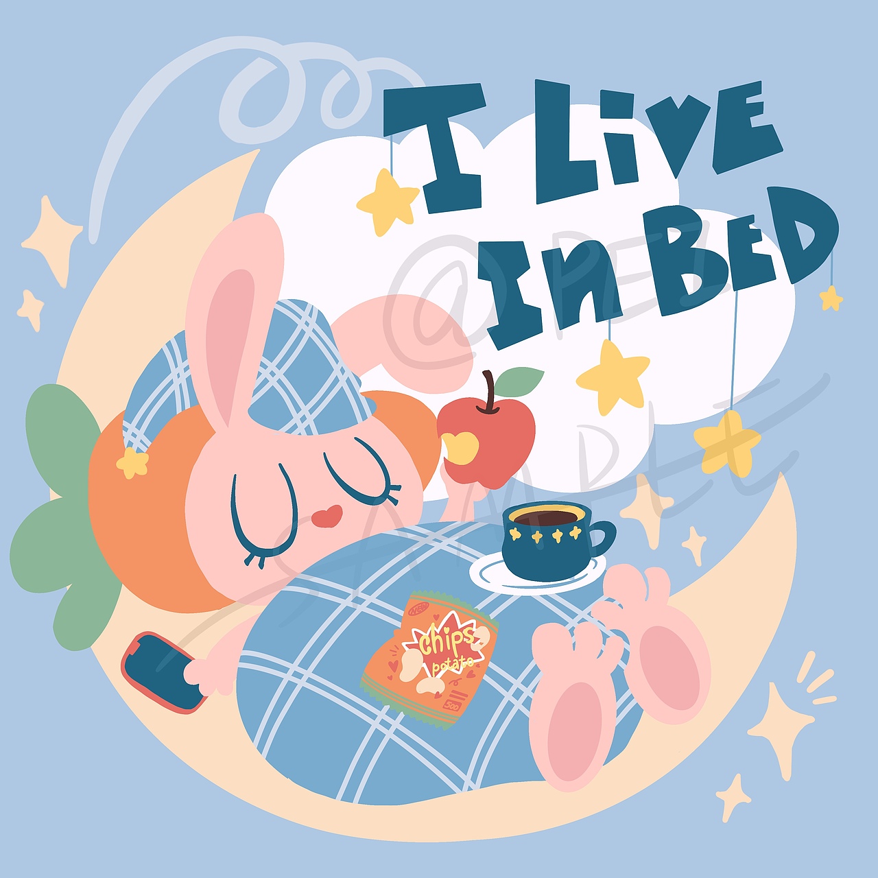住在床上的兔子（图ZMzA4OTg3MDg4） - 创作习作 - 站酷设计师猪兔子PEI原创素材 - 站酷ZCOOL