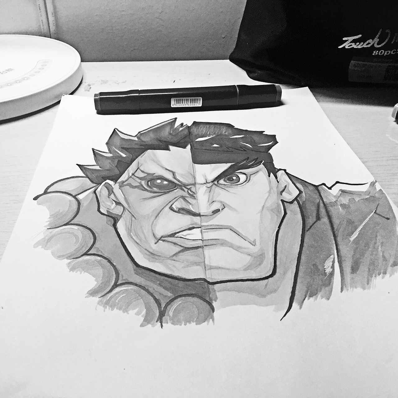 【马克笔】豪鬼#隆（图ZNzI5MjczMjA=） - 新锐潮流插画 - 站酷设计师五颜六色的大亮哥原创素材 - 站酷ZCOOL