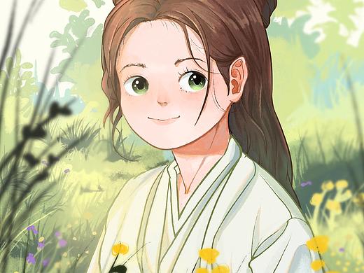 以鹿鹿子为原型创作的小女孩