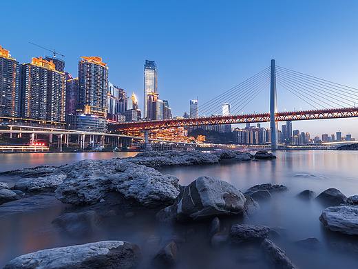 重庆夜景千厮门大桥