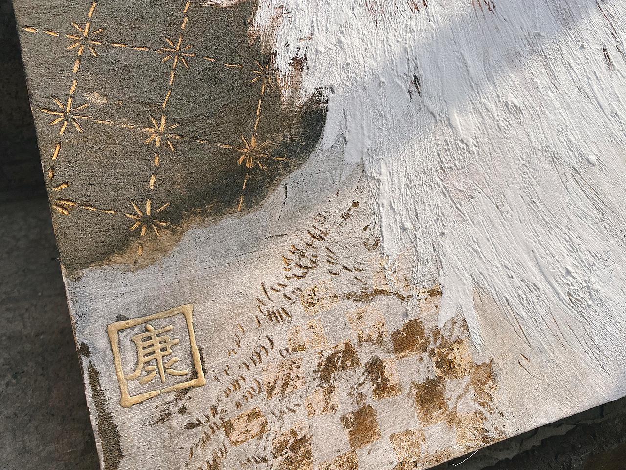 岩彩画-上架三只小胖猫（图ZMjk1NTI5MTky） - 绘画 - 站酷设计师张小康Conny原创素材 - 站酷ZCOOL