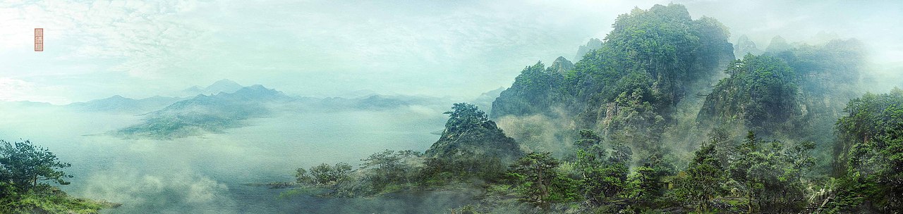 五代 董源 《平林霽色圖》（图ZMjc4MjU1NjMy） - 艺术插画 - 站酷设计师王满红原创素材 - 站酷ZCOOL