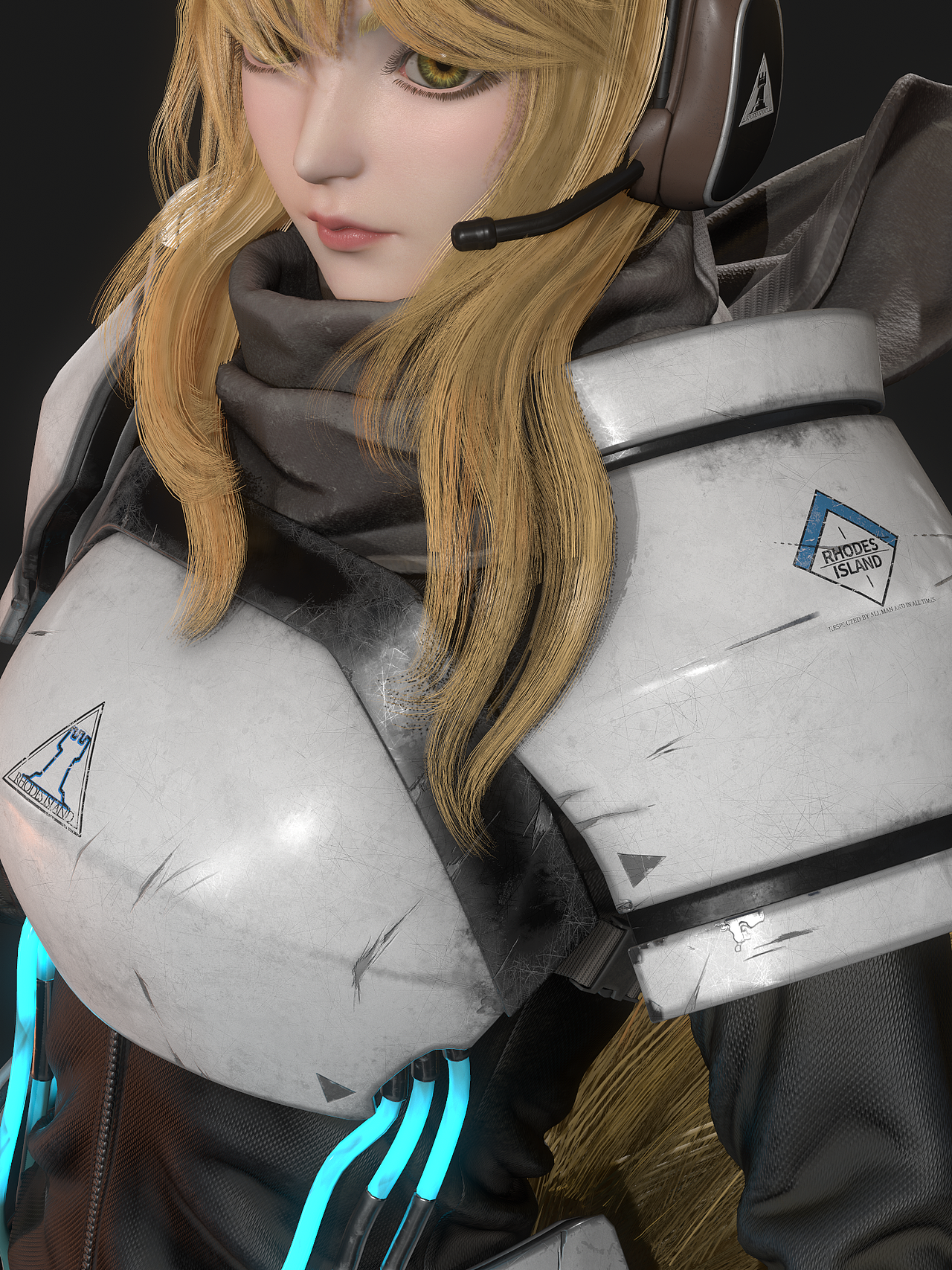 临光 明日方舟同人3D模型 实时渲染（图ZMjEzNTUxMzcy） - 人物/生物 - 站酷设计师Aniraiden原创素材 - 站酷ZCOOL