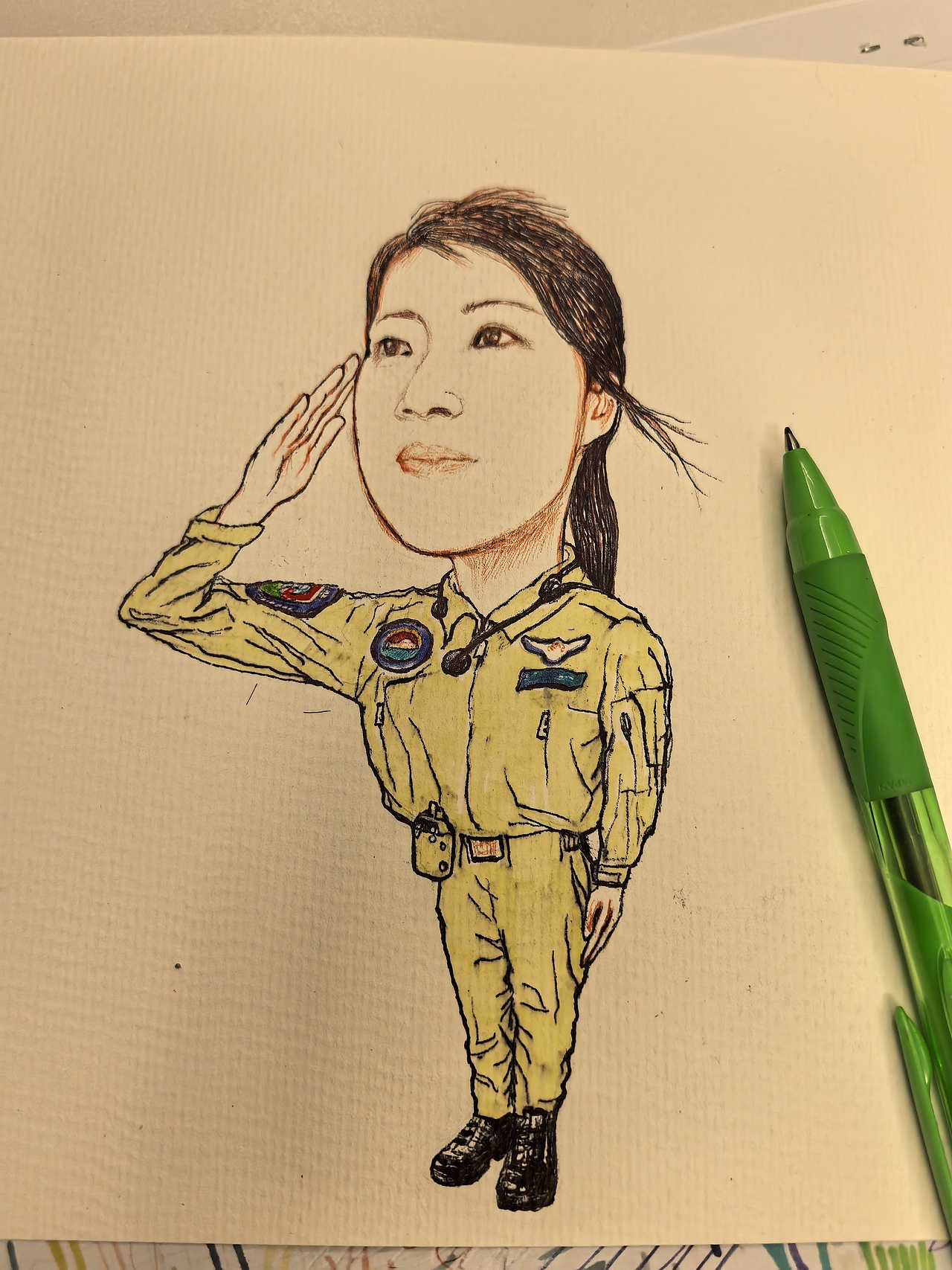 最美陆航小妹妹，手绘版小灿灿来了（图ZMzgwNjU2NTgw） - 绘画 - 站酷设计师绘彩空间原创素材 - 站酷ZCOOL