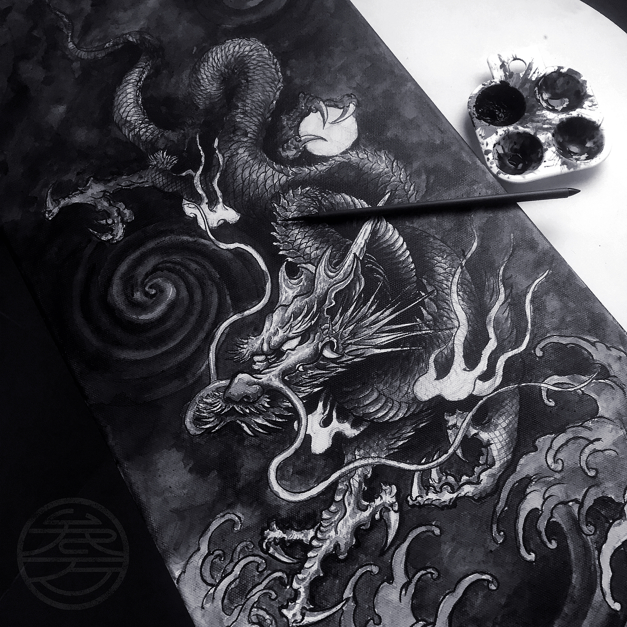 龙（图ZMTI3NDQ1Njk2） - 艺术插画 - 站酷设计师十二章刺青原创素材 - 站酷ZCOOL
