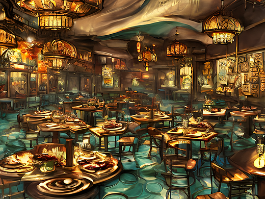 #站酷梦笔#自助餐厅（个人主页-ZNjQxODcwNjA=） - AI作品 - 站酷设计师小乐谱原创素材 - 站酷ZCOOL